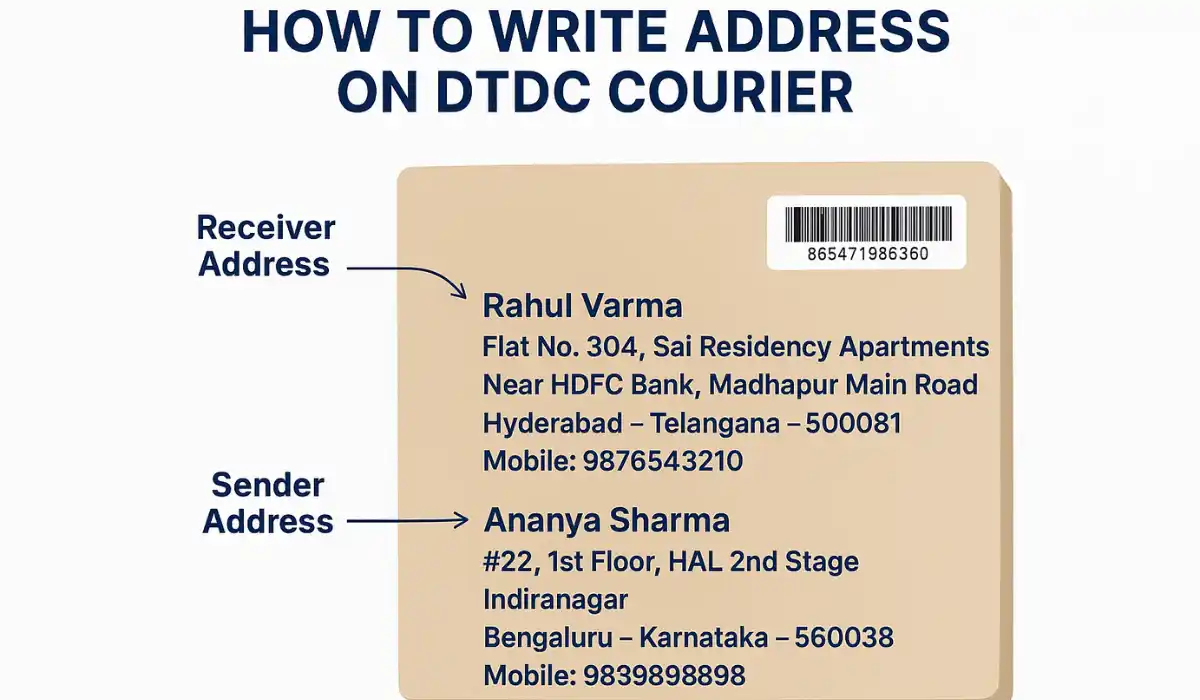 how to write address on dtdc courier
